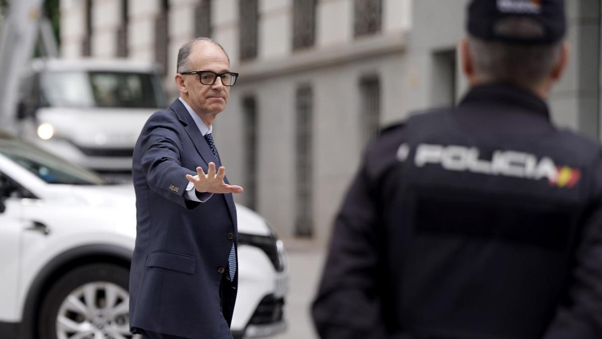 El inspector jefe Manuel Morocho, a la salida de la Audiencia Nacional.