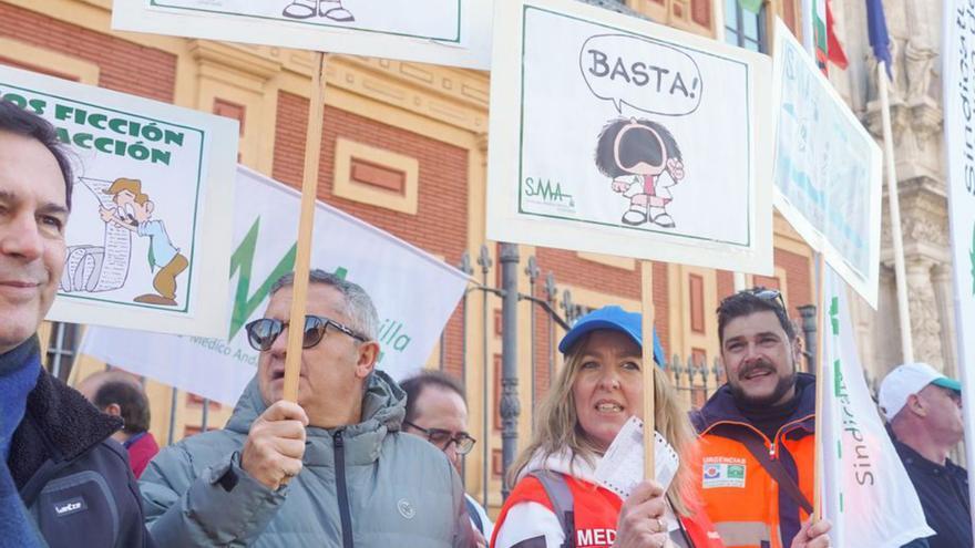 Una de las manifestaciones convocadas por el Sindicato Médico.