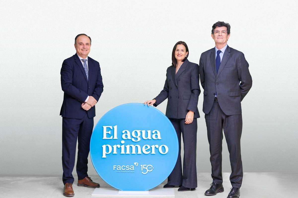 José Claramonte, director general de Facsa; Enrique Gimeno, presidente de Facsa; y Elena Llopis, consejera de Facsa 2