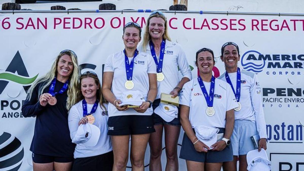 Barceló y Cantero, en el podio del test preolímpico.