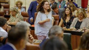 La portavoz de Por Andalucía, Inma Nieto, en el Parlamento de Andalucía.