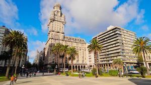 Plaza de la Independencia, en Montevideo.