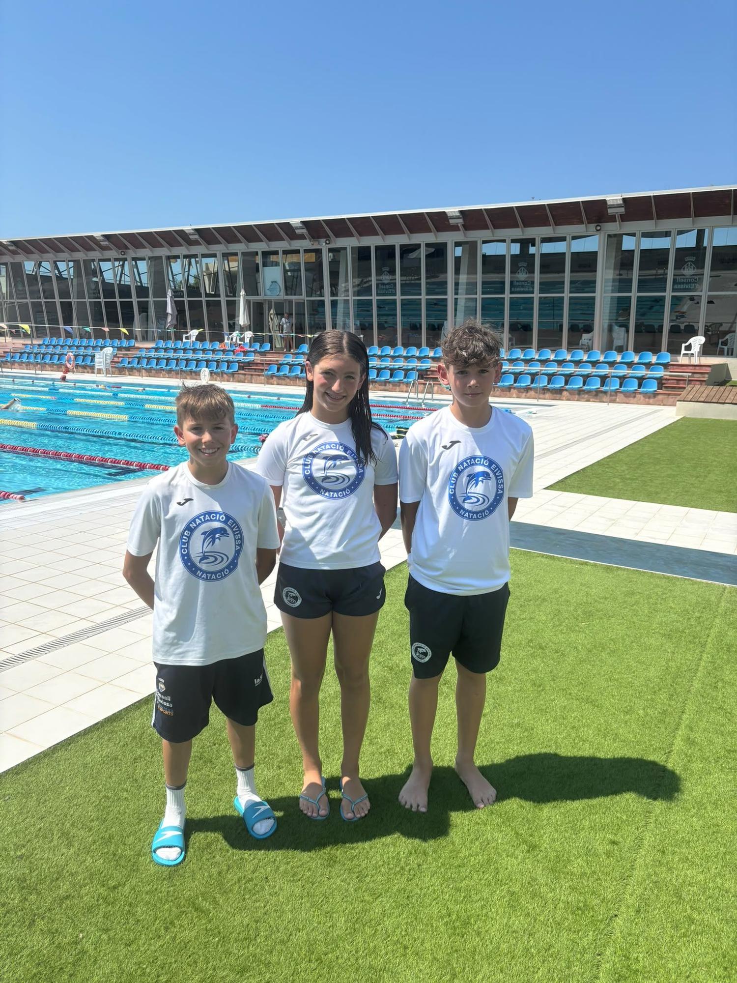 Álvaro Molina, Kim Chiara Roux y David Cardona representarán al Club Natació Eivissa