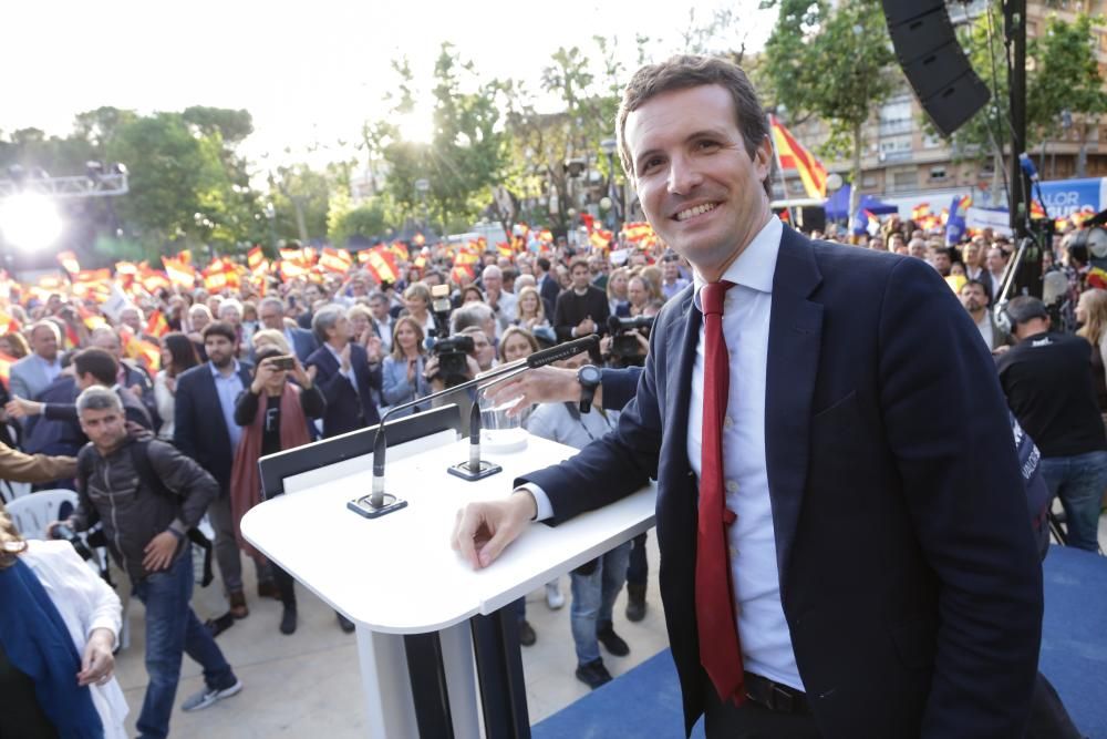 Pablo Casado visita Murcia un día antes del cierre de campaña