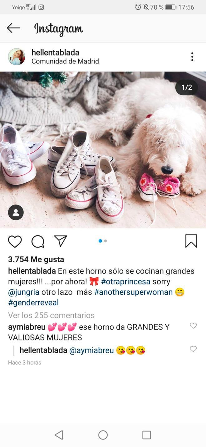 Elena Tablada desvela el sexo de su bebé