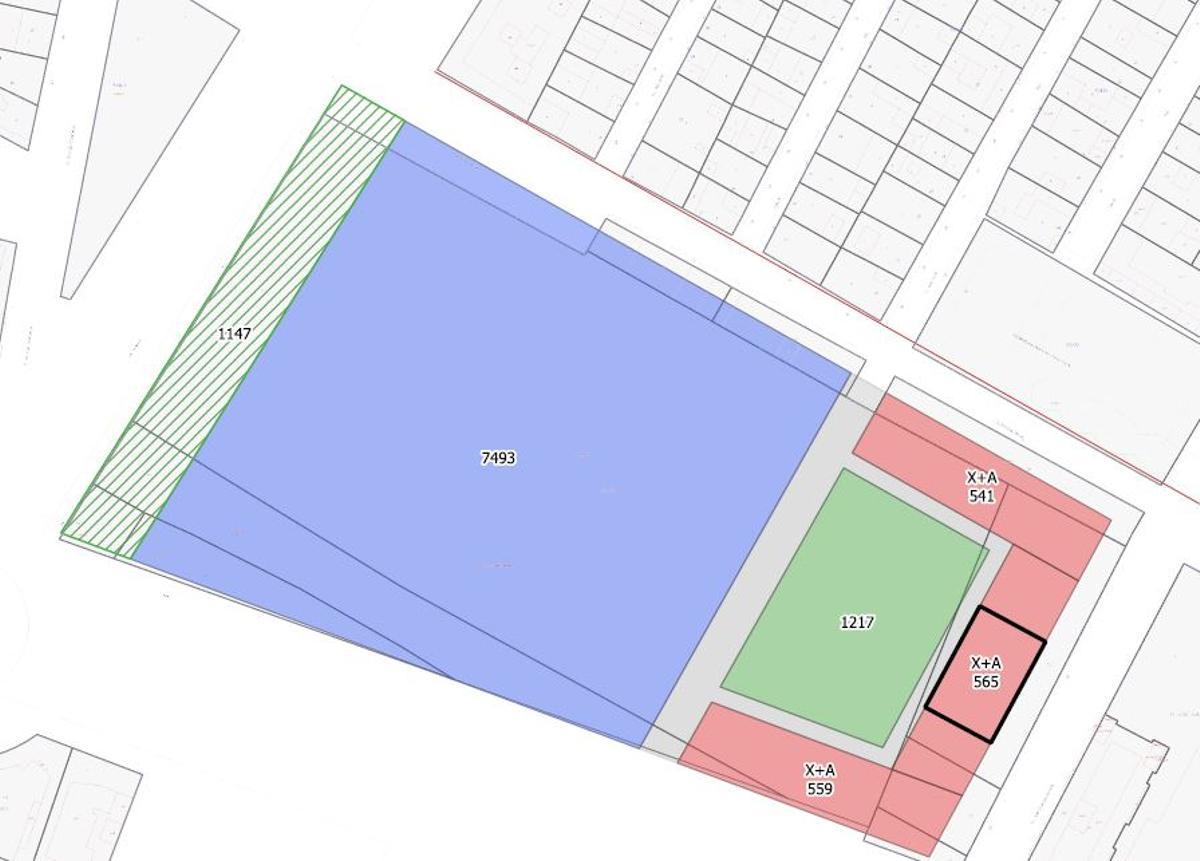 Distribución del solar tras las últimas modificaciones del Ayuntamiento de Sagunt.