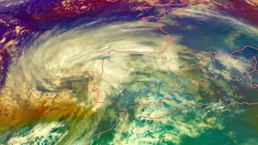 Imagen del satélite Meteosat que muestra el avance de la tormenta