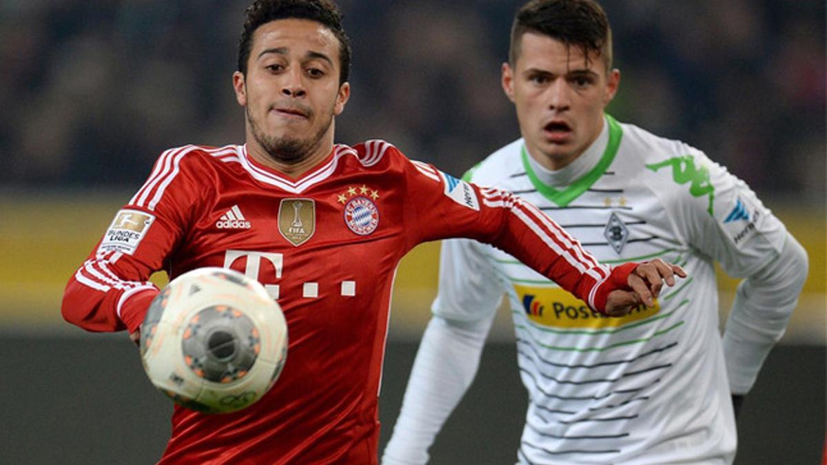 Thiago Alcántara, en un partido de la pasada temporada contra el Borussia M'Gladbach