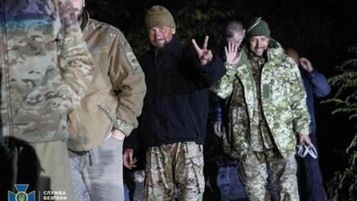 Intercambio de prisioneros rusos y ucranianos en Chernígiv, el pasado 22 de septiembre.