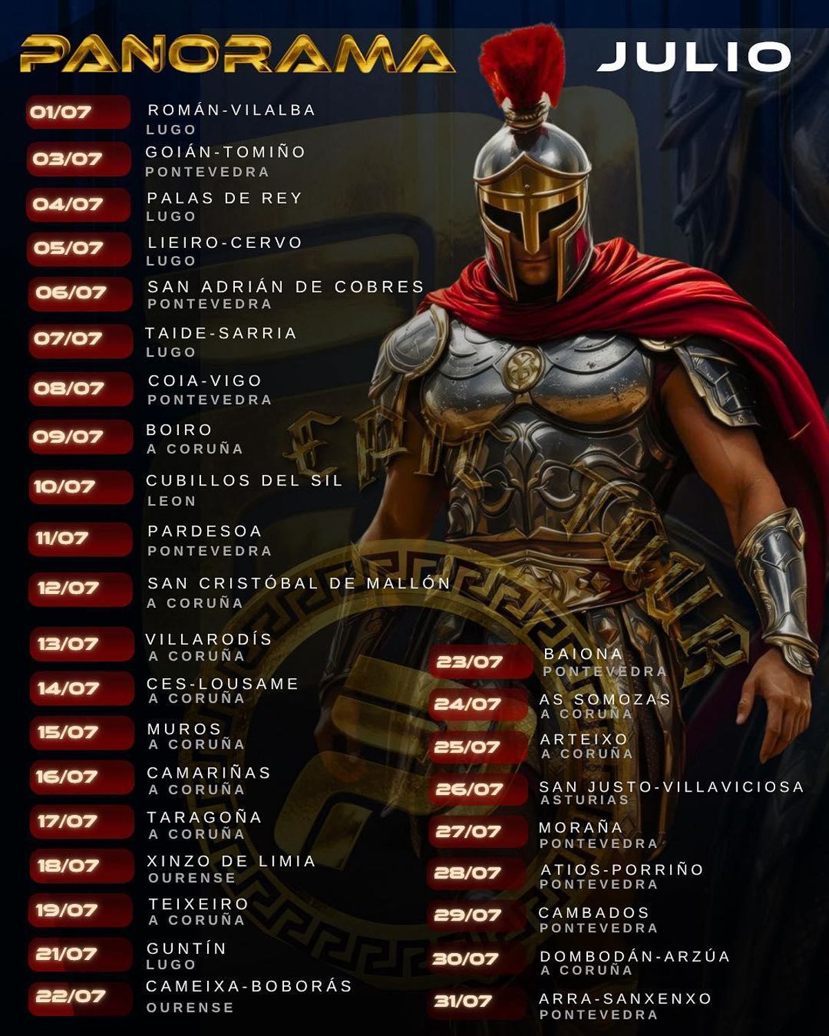Actuaciones de la Orquesta Panorama en julio
