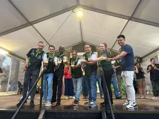 Wilkin Aquiles se estrena en Villaviciosa, la única prueba de escanciadores que le faltaba por ganar en Asturias