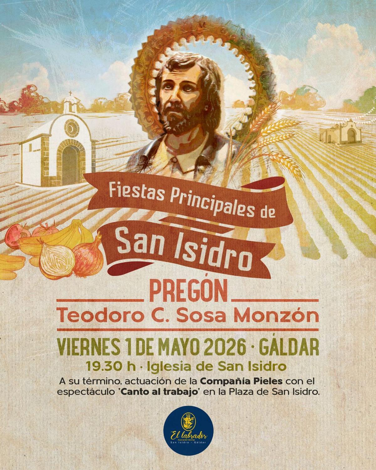 Cartel anunciador del Pregón de las Fiestas Principales de San Isidro 2026