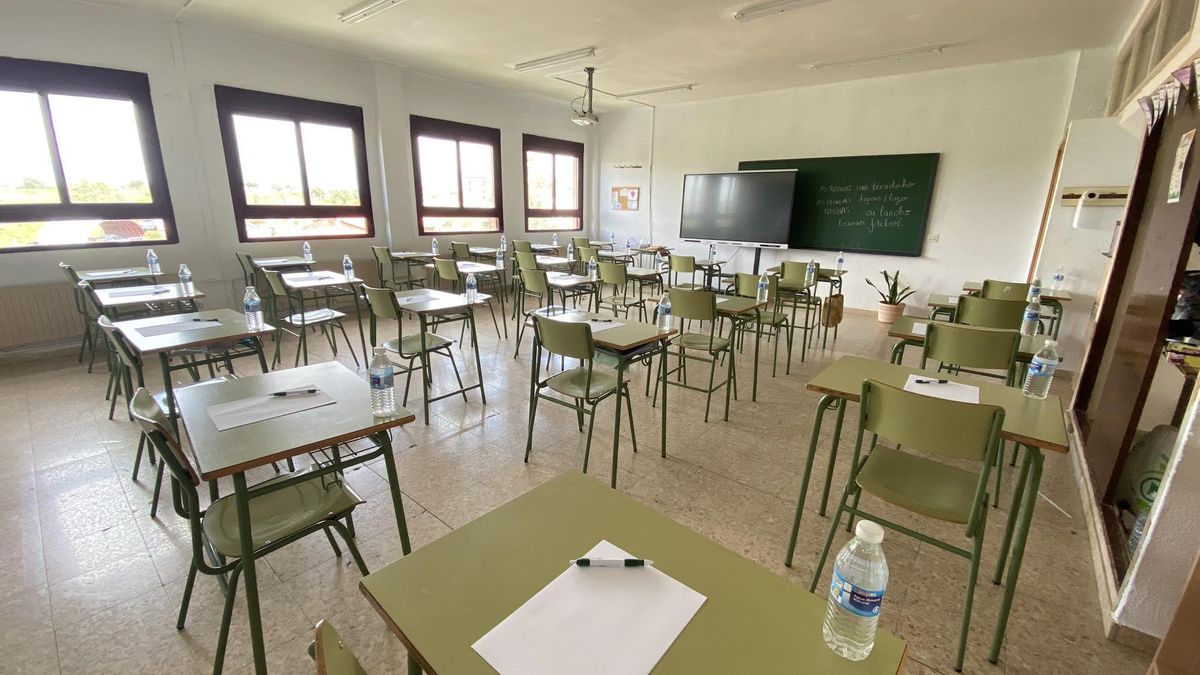 Una de las aulas del colegio Batalla de Pavia de Torrejoncillo.