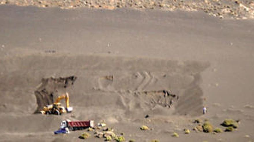 Aspecto que presentaba la Montaña del Chupadero, en La Geria, el pasado 28 de octubre.