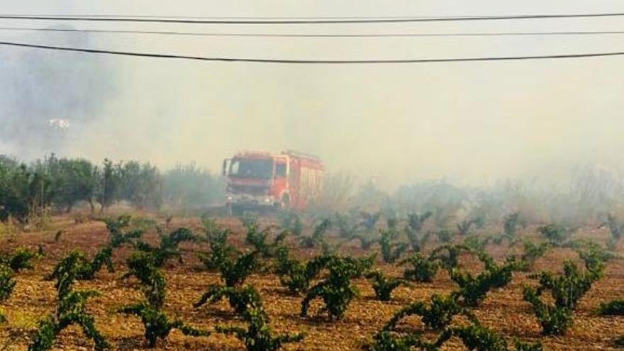 Los bomberos estabilizan un incendio declarado entre Xaló y Alcalalí