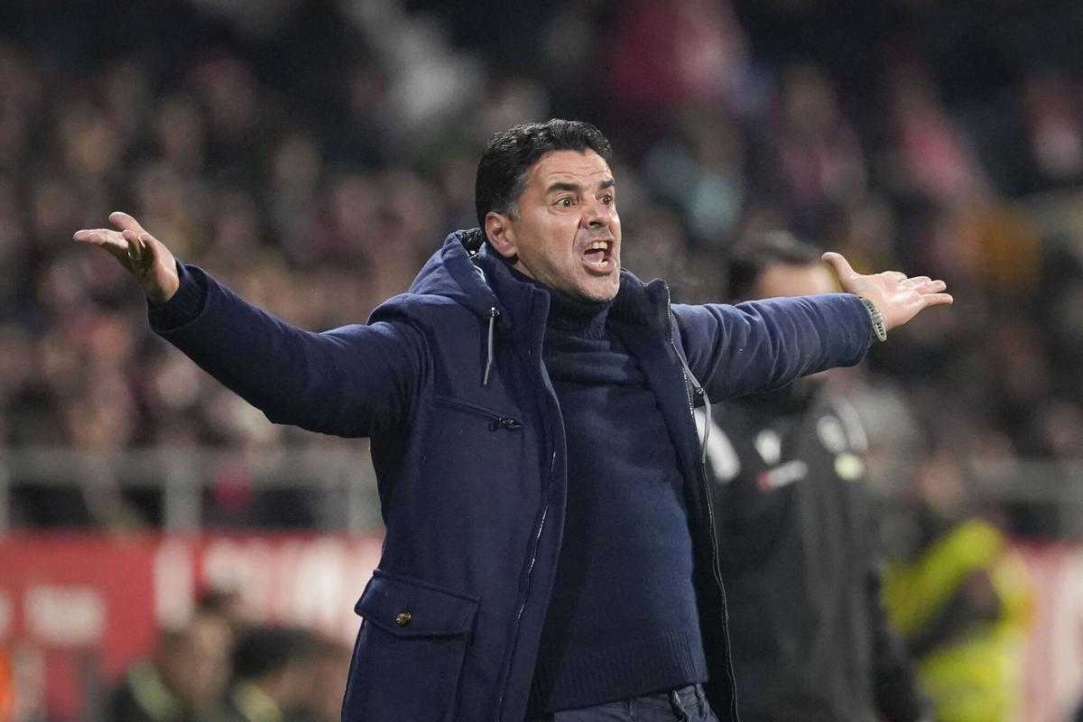 Michel, entrenador del Girona, ante el Real Madrid