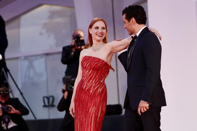 Jessica Chastain y Oscar Isaac, en la presentación de 'Secretos de un matimonio'