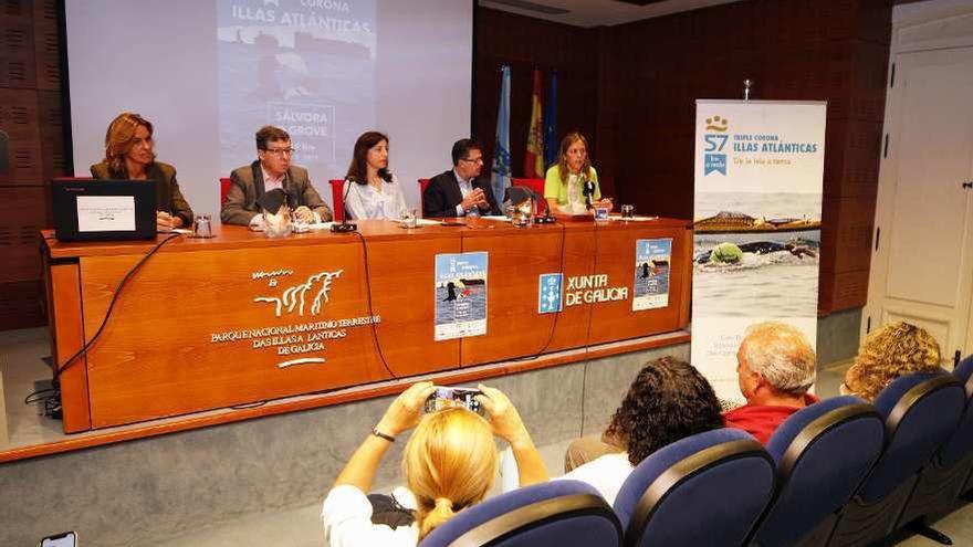 Un momento de la presentación de la prueba celebrada ayer en Vigo. // Alba Villar