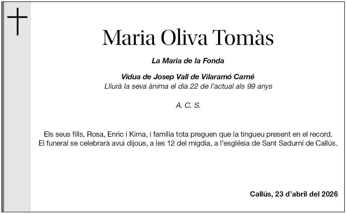 MARIA OLIVA TOMAS
