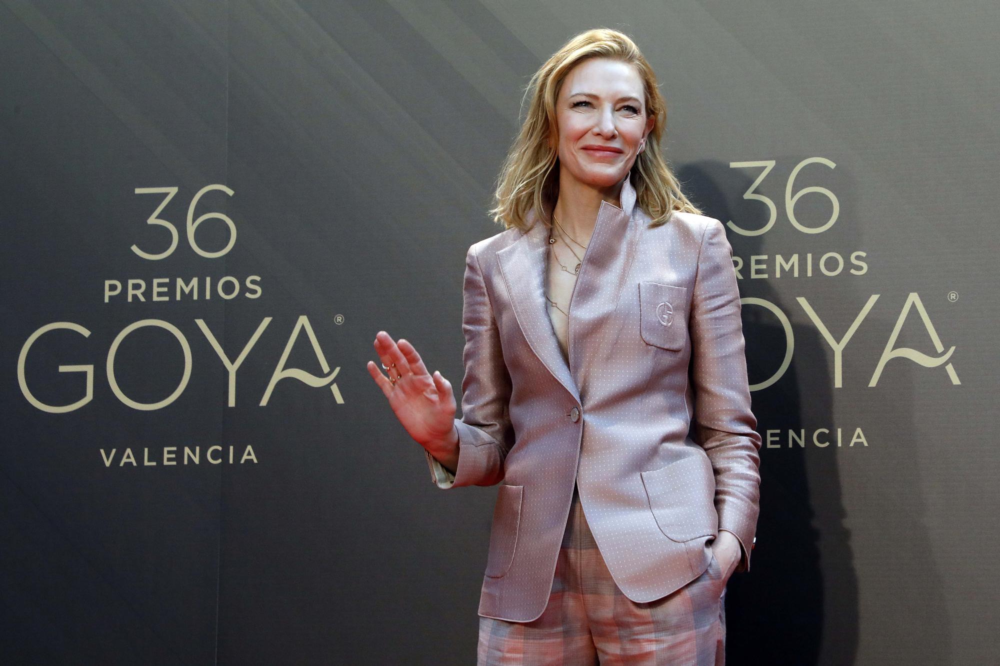 La actriz australiana Cate Blanchett, premio internacional de los Goya, en el Palau de les Arts