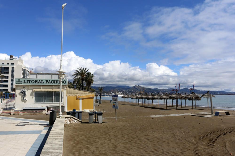 Playas cerradas en Málaga en el inicio de la primavera