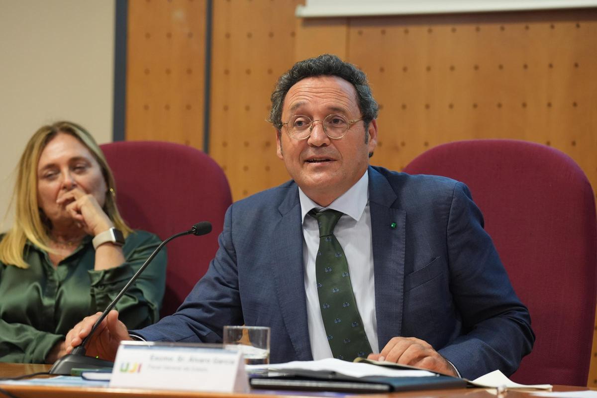 El fiscal general del Estado, Álvaro García Ortiz, este martes en la Universitat Jaume I