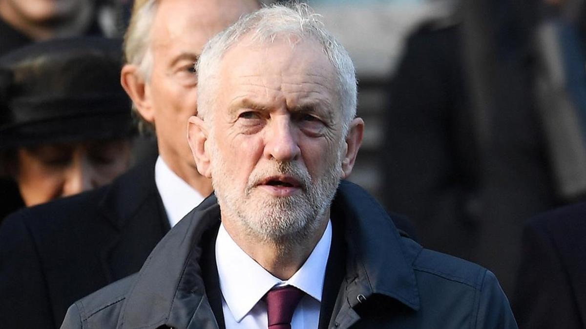 El líder laborista, Jeremy Corbyn, durante la celebración del Centenario del armisticio en noviembre de 2018.