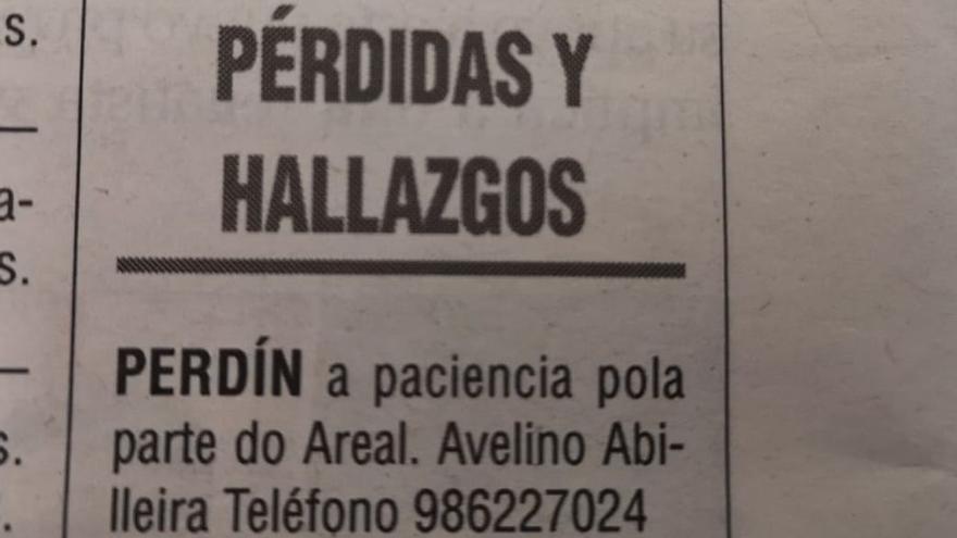 El anuncio de Avelino Abilleira en FARO.