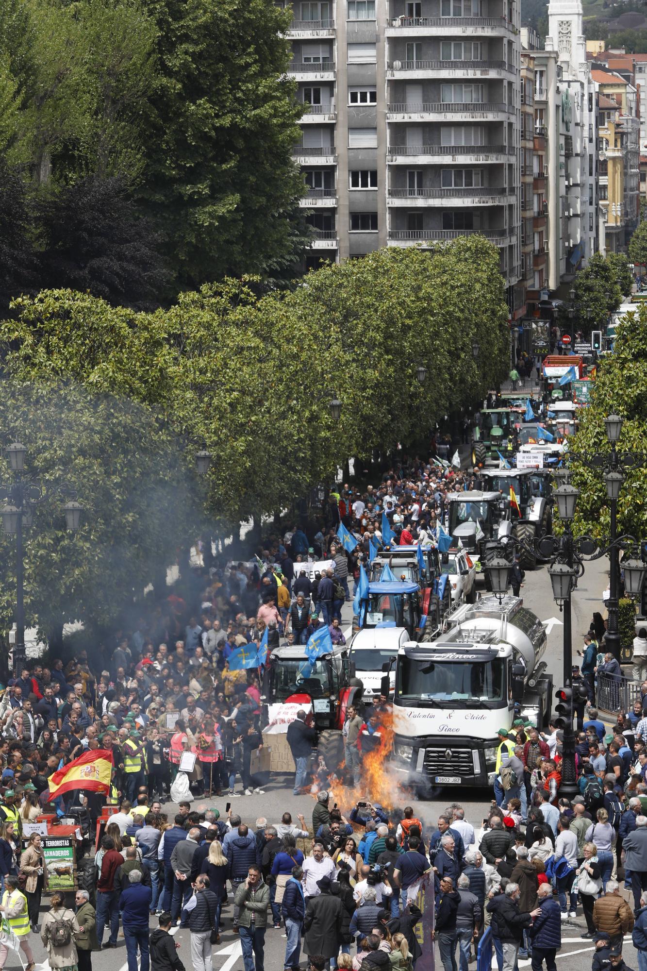 EN IMÁGENES: Así fue la tractorada de protesta del campo asturiano en Oviedo