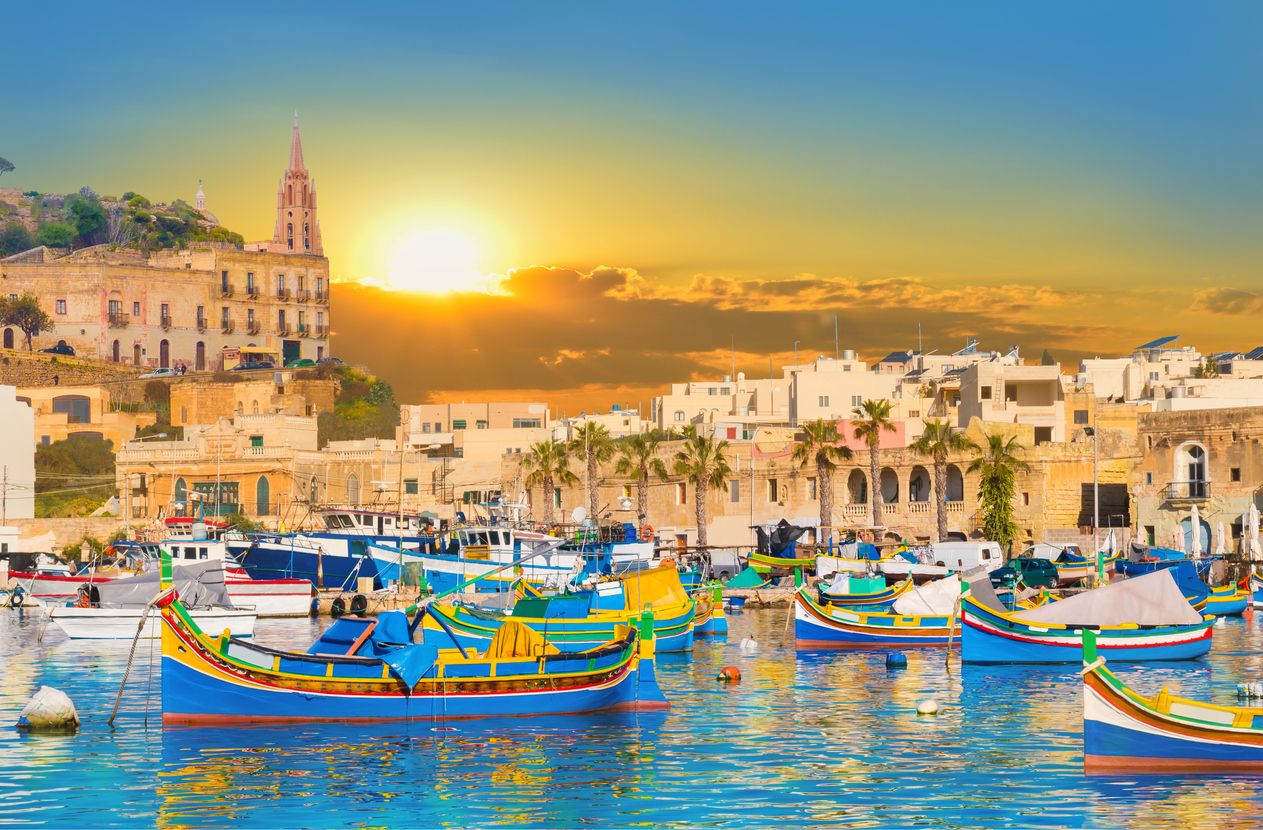 Marsaxlokk - Atardecer en el puerto de pescadores