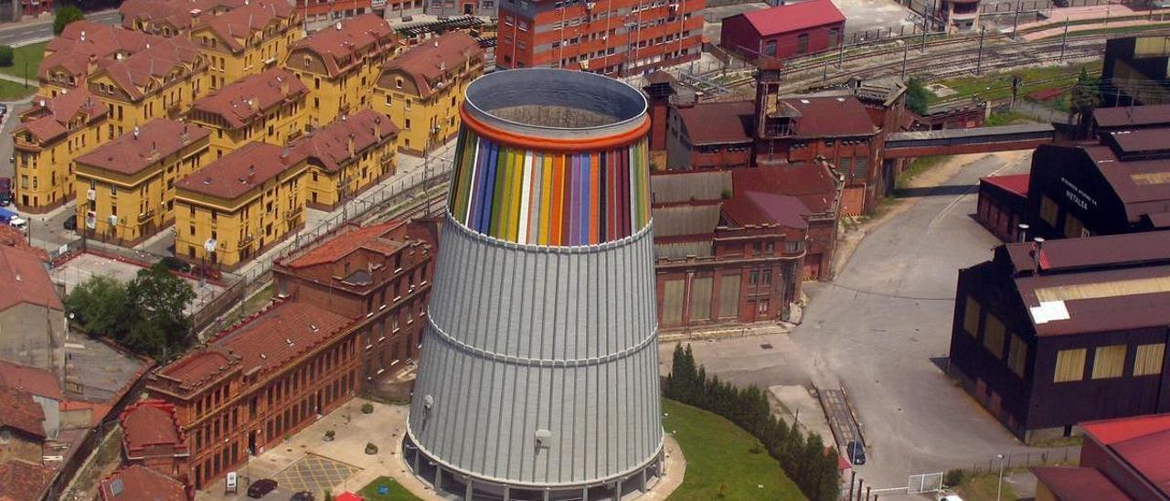 Vista aérea del Museo de la Siderurgia de Langreo.