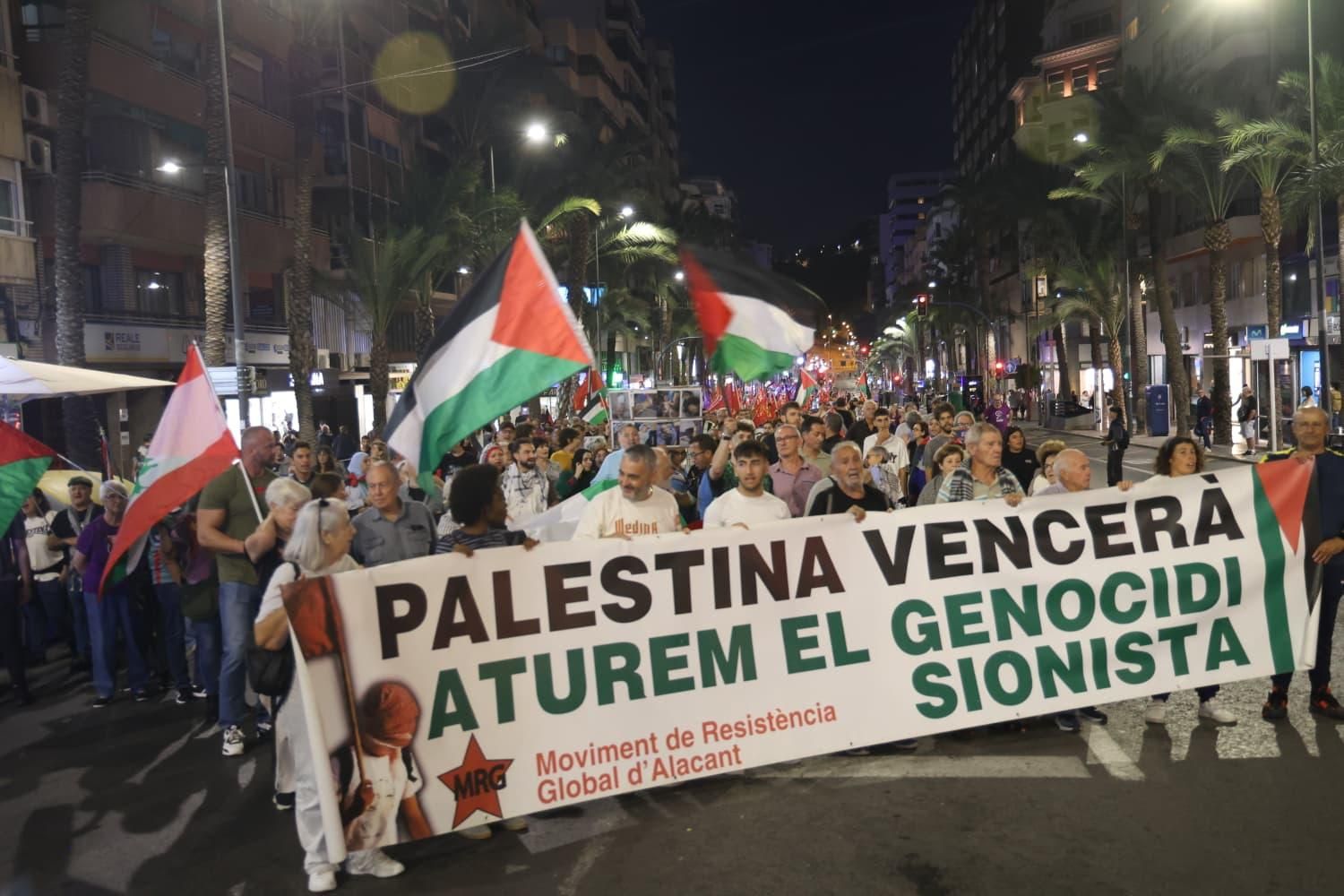 Alicante alza la voz por Palestina en una jornada de movilizaciones