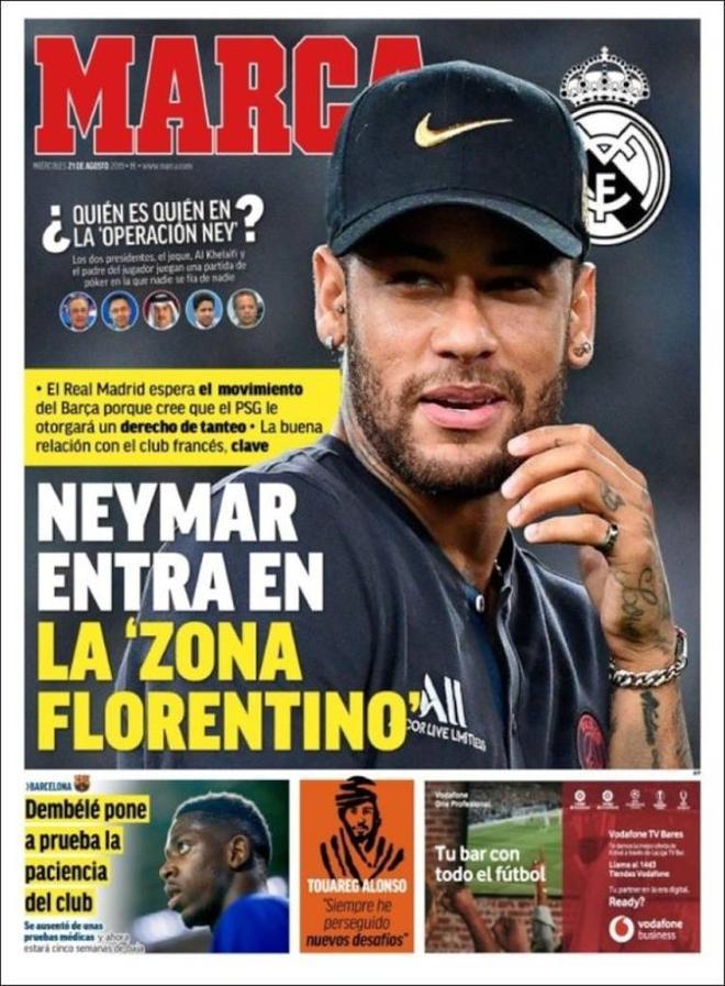 Portada de Marca, del miércoles, 21 de agosto de 2019