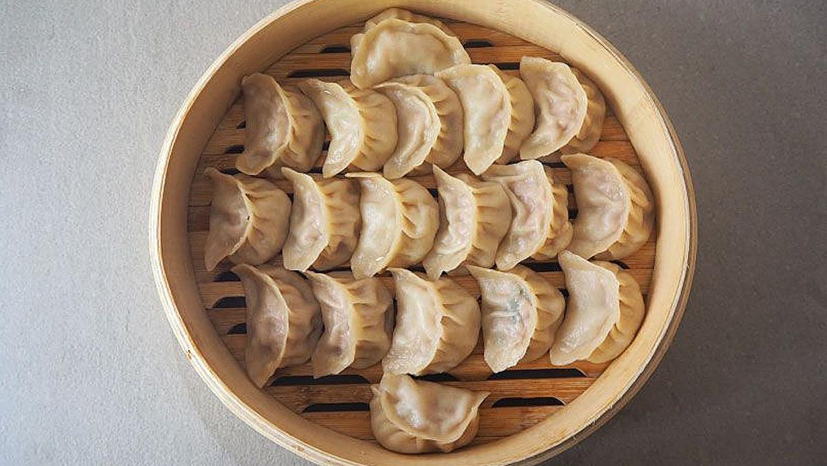 Gyozas de verdura de Vabowl. Aquí los platos se someten a la magia del vapor.