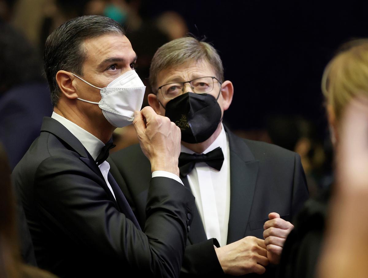 Pedro Sánchez, presidente del Gobierno, y Ximo Puig, presidente de la Comunidad Valenciana.