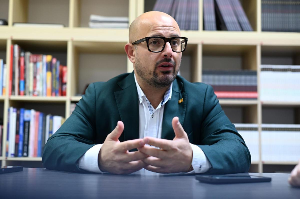 Izquierdo, durante un momento de la entrevista.