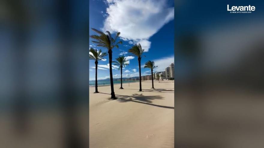 La bonita estampa de la playa de Cullera que ha dejado el poniente