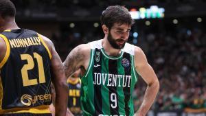 Ricky Rubio, durante el partido que enfrentó al Joventut con el AEK en Badalona.