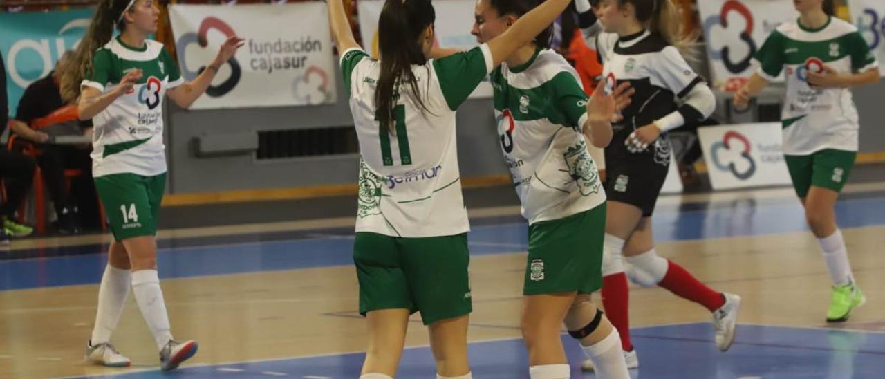 Las jugadoras del Deportivo celebran un gol.