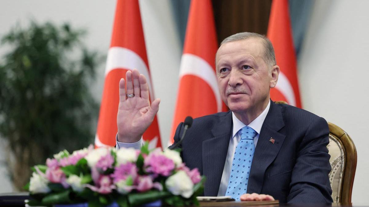El presidente de Turquía, Recep Tayyip Erdogan, durante la ceremonia de inauguración de la central nuclear de Akkuyu, este jueves en Ankara.