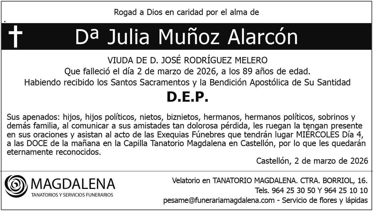 Dª Julia Muñoz Alarcón