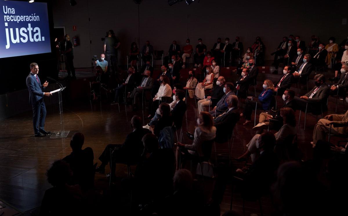 Pedro Sánchez, en septiembre de 2021, en el acto de apertura de curso con empresarios del Ibex 35.