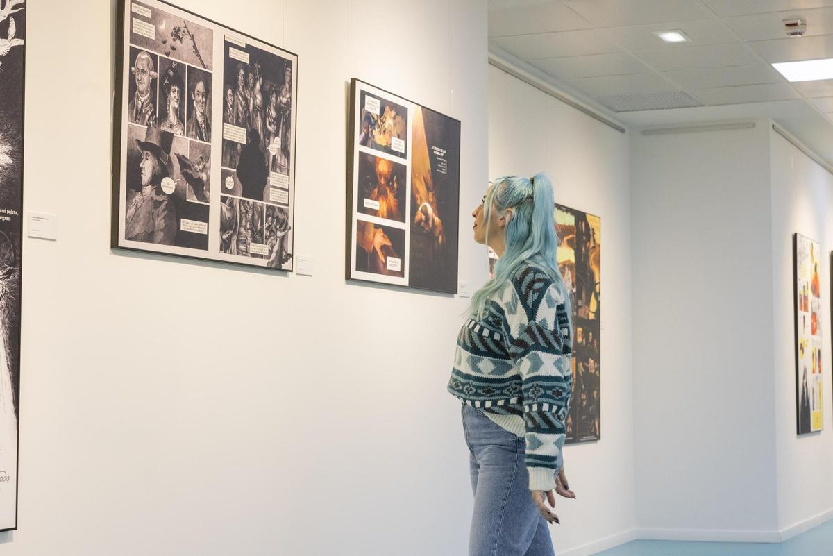 Imagen de la última exposición organizada en el Espacio Joven Fundación Ibercaja con los cómics seleccionados y ganadores.