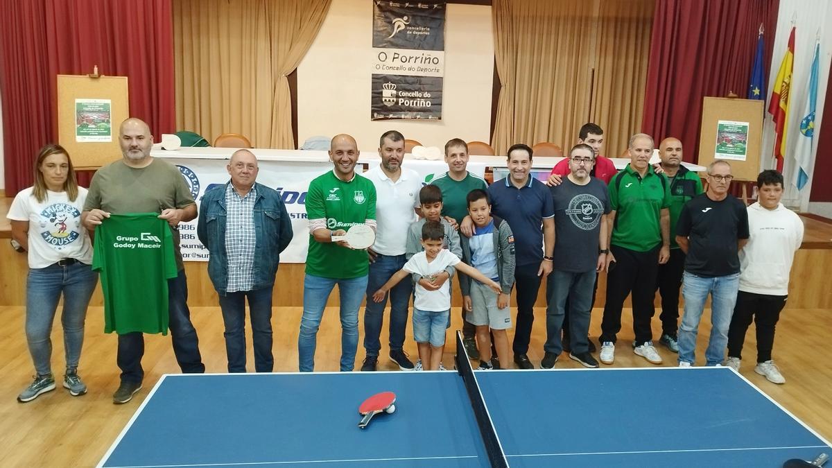 Un instante de la presentación del Torneo Internacional de Tenis de Mesa de O Porriño.