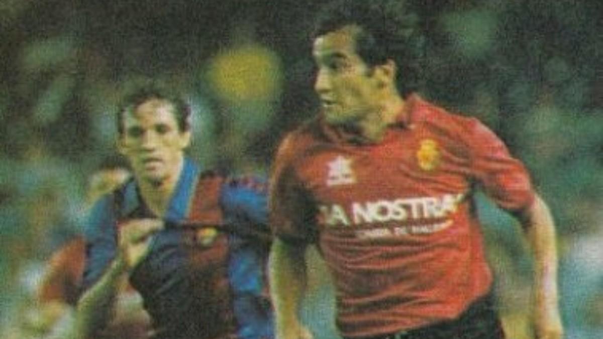 Pinilla, en el Mallorca, contra el extremo blaugrana Goiko