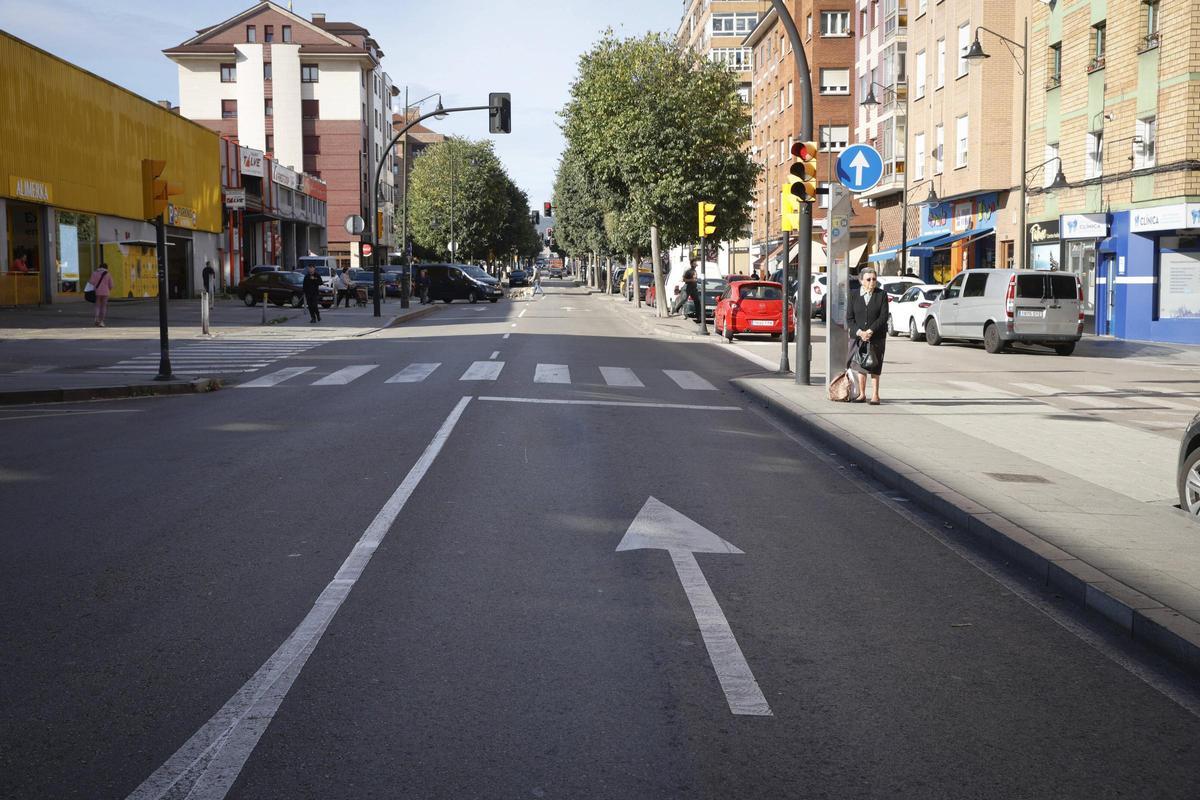 Una vista de un tramo de la avenida de la Argentina, en La Calzada.