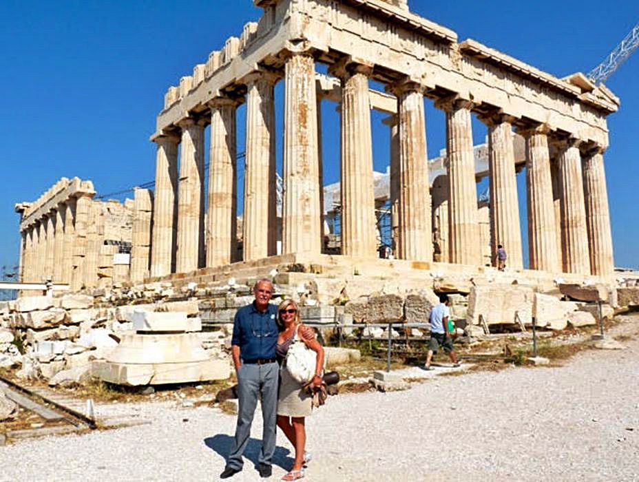 Con su marido, Armando, en Atenas, en 2010.