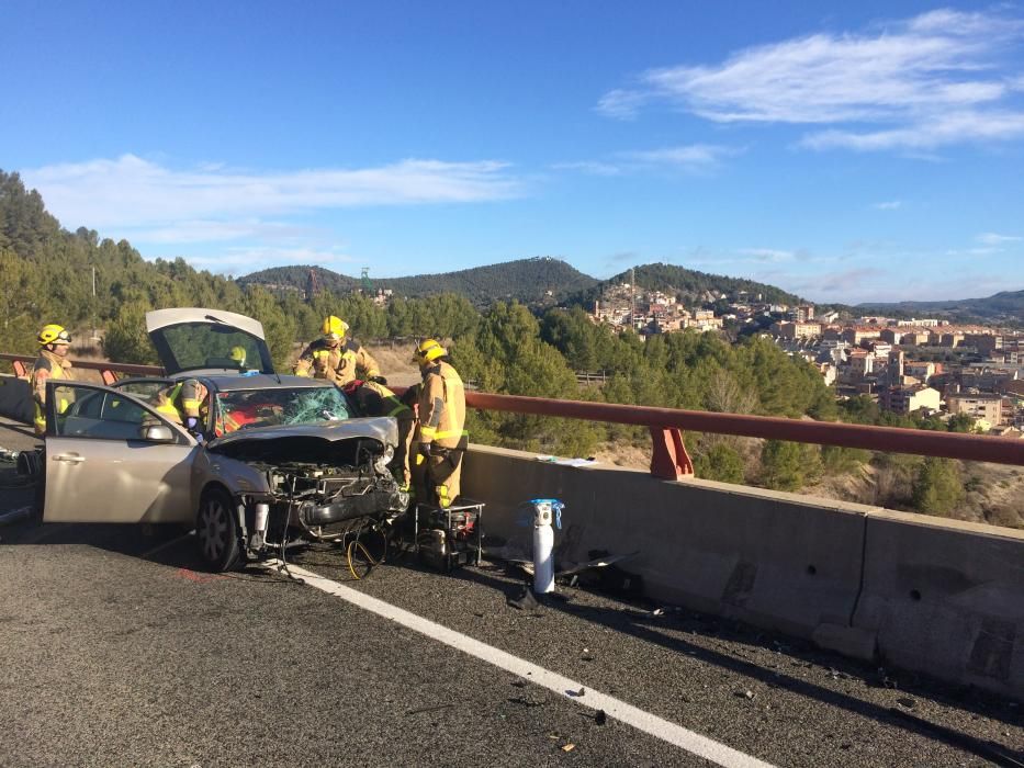 Accident amb quatre ferits a la C-55, a Súria.