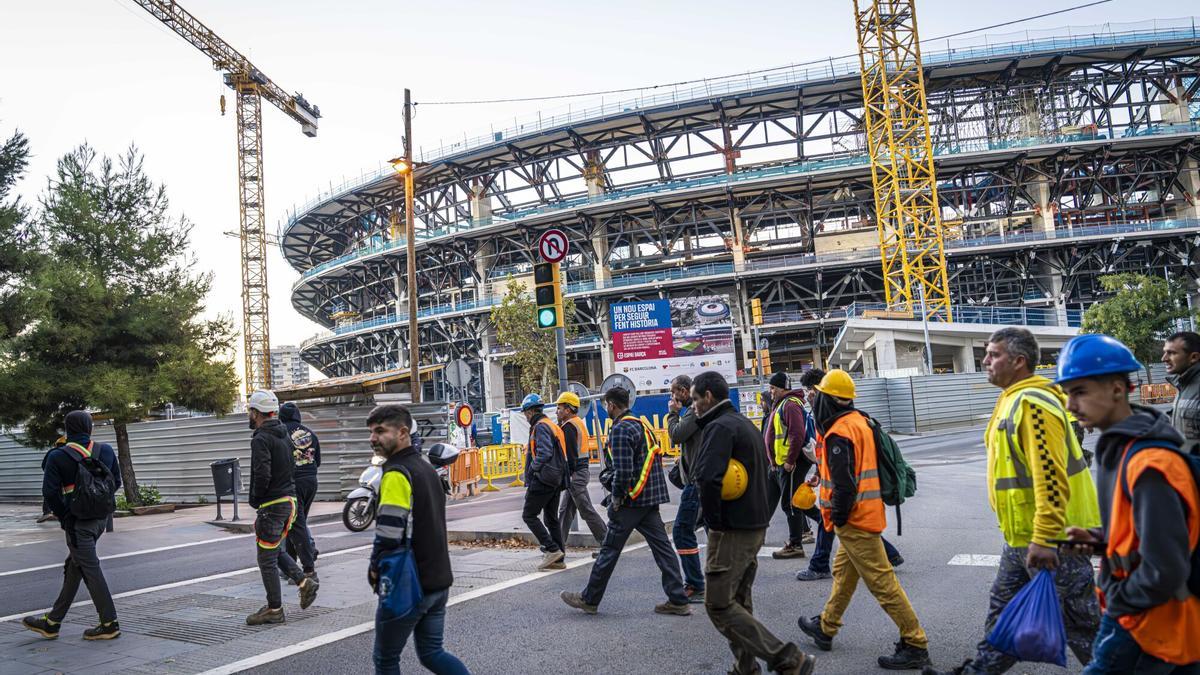 La Generalitat detecta decenas de trabajadores turcos 'simpapeles' en las obras de Camp Nou
