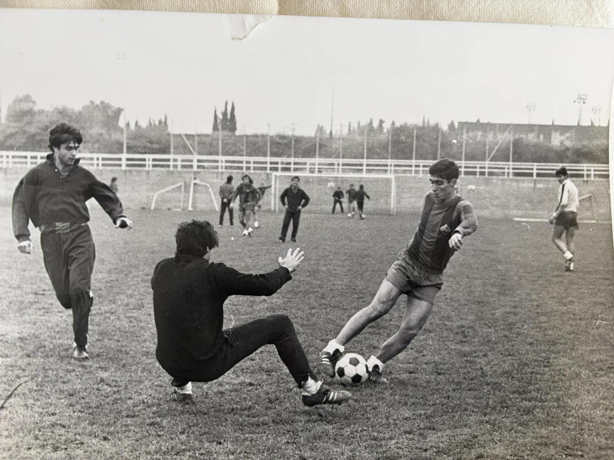 Mercader, durant un entrenament amb el Barça Atlètic